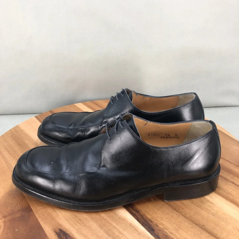 Bruno Magli Split Toe Oxford Dress Shoes Black Leather Mens 8.5 M Lace Up